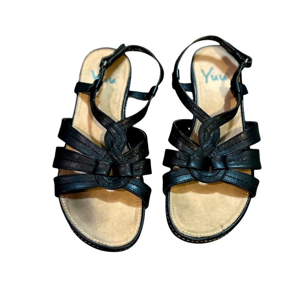 Yuu Women's Black Alottie Sandals women's size 7M EUC